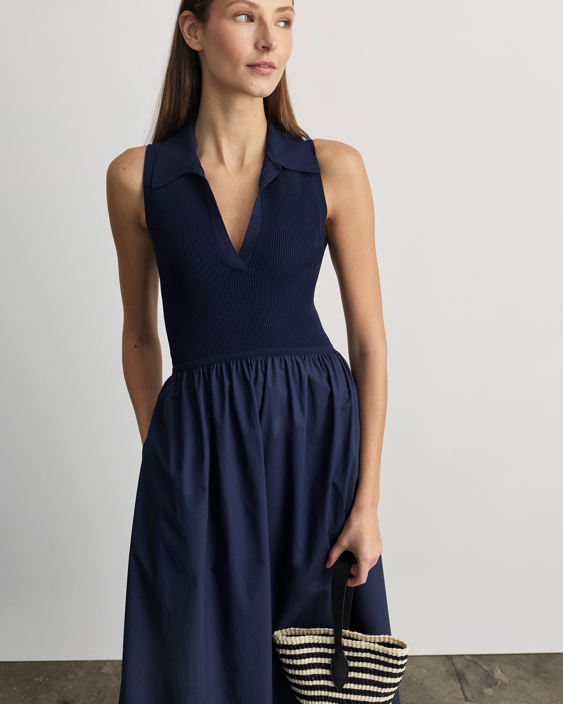 Bess Dress in Maritime Blue XL