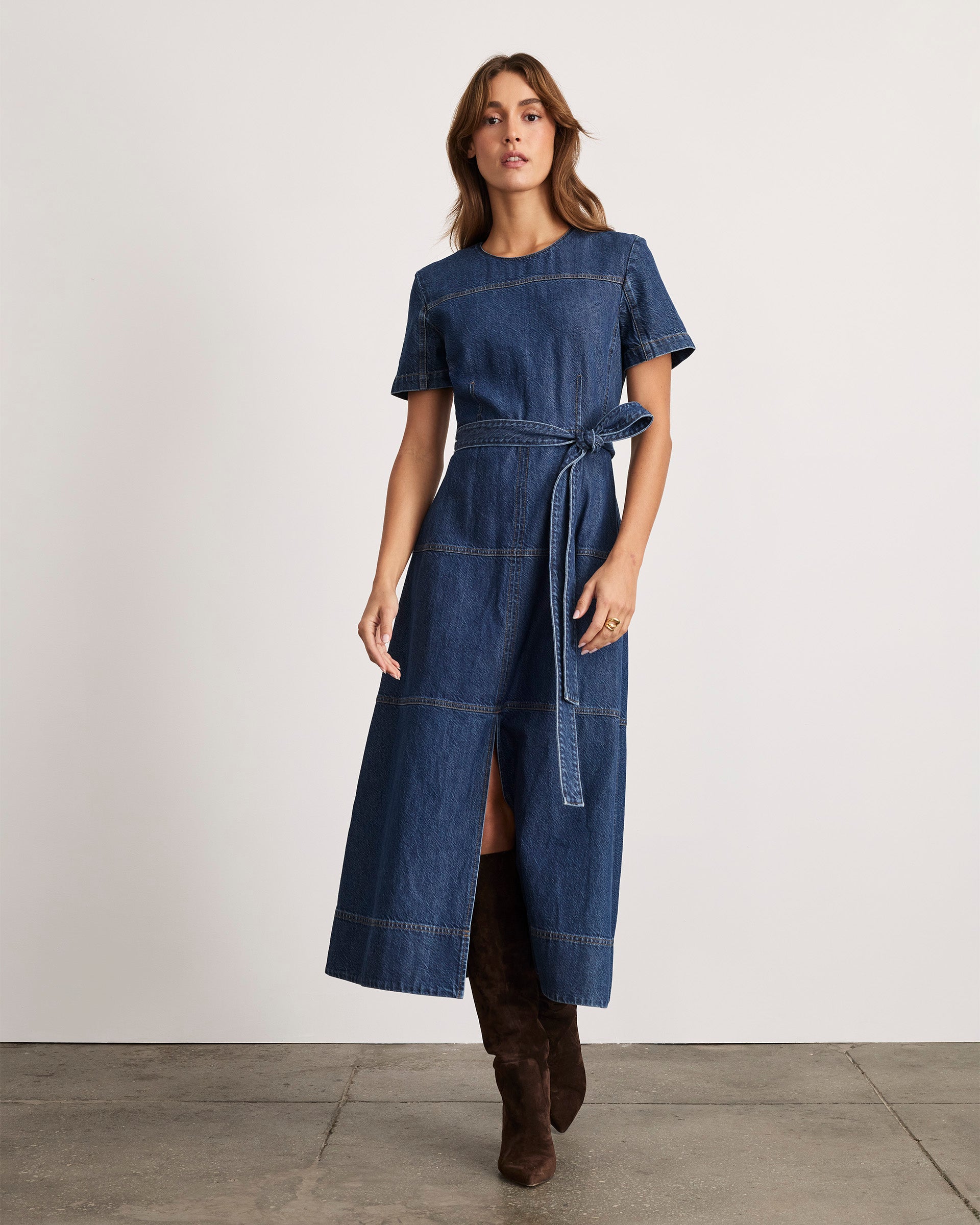 Ella Dress in Classic Indigo Blue 00