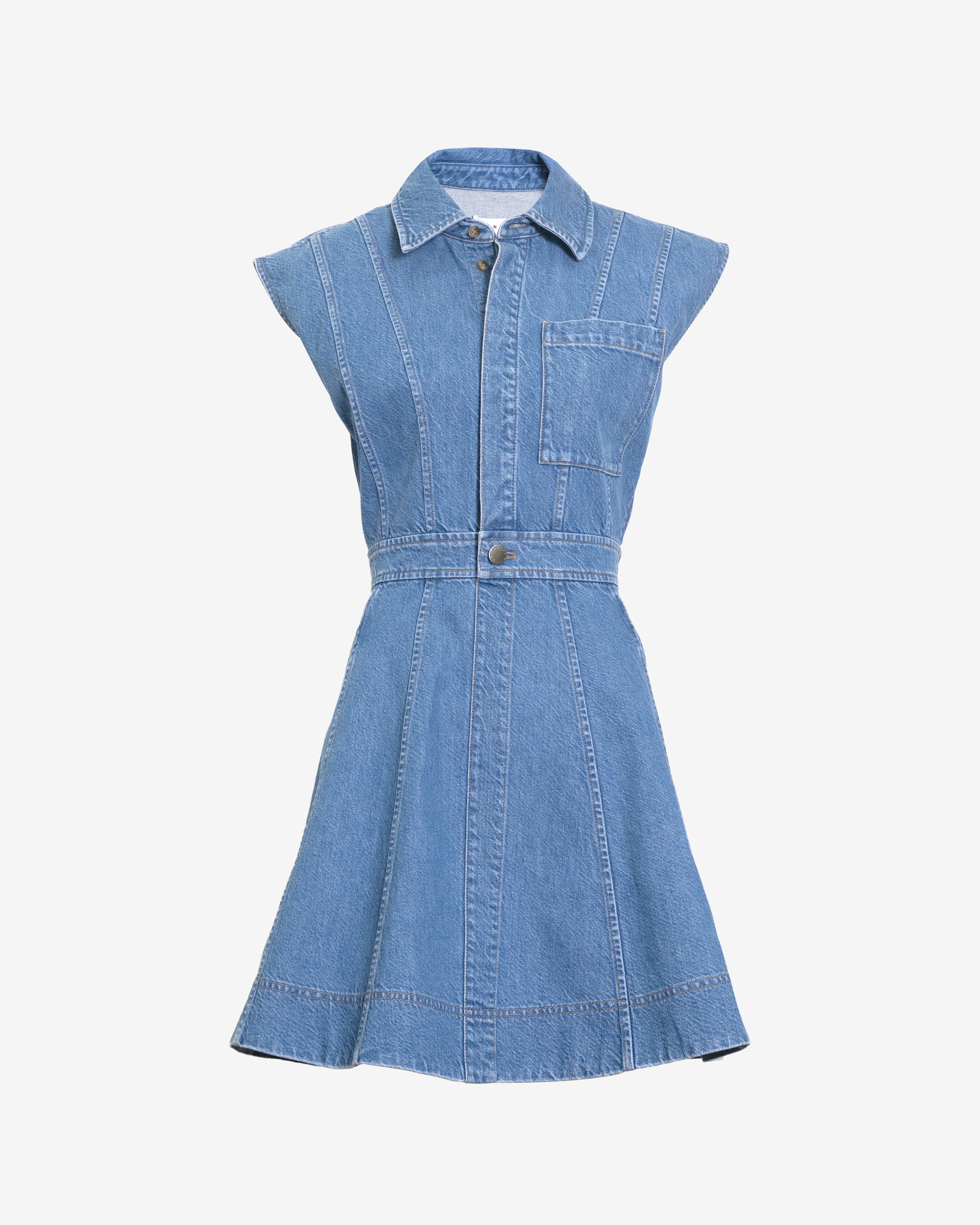 Tanya Taylor Hailey Denim Dress | Blue | Size 14