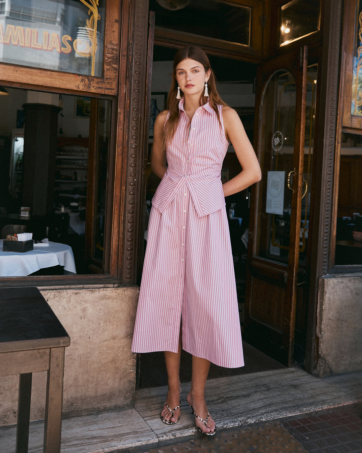 Tanya Taylor | Hannah Dress | Vintage Rose/Optic White Midi Dress