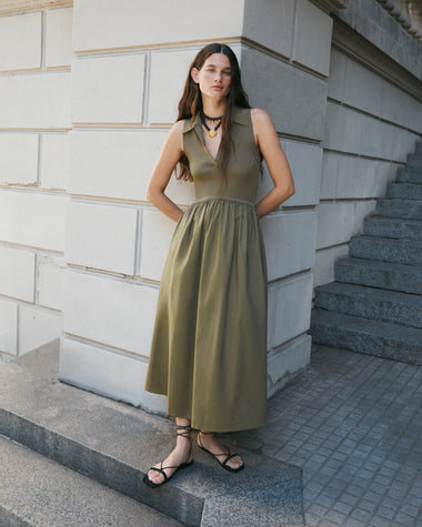military green dress Tanya Taylor | Bess Dress | Olive Green