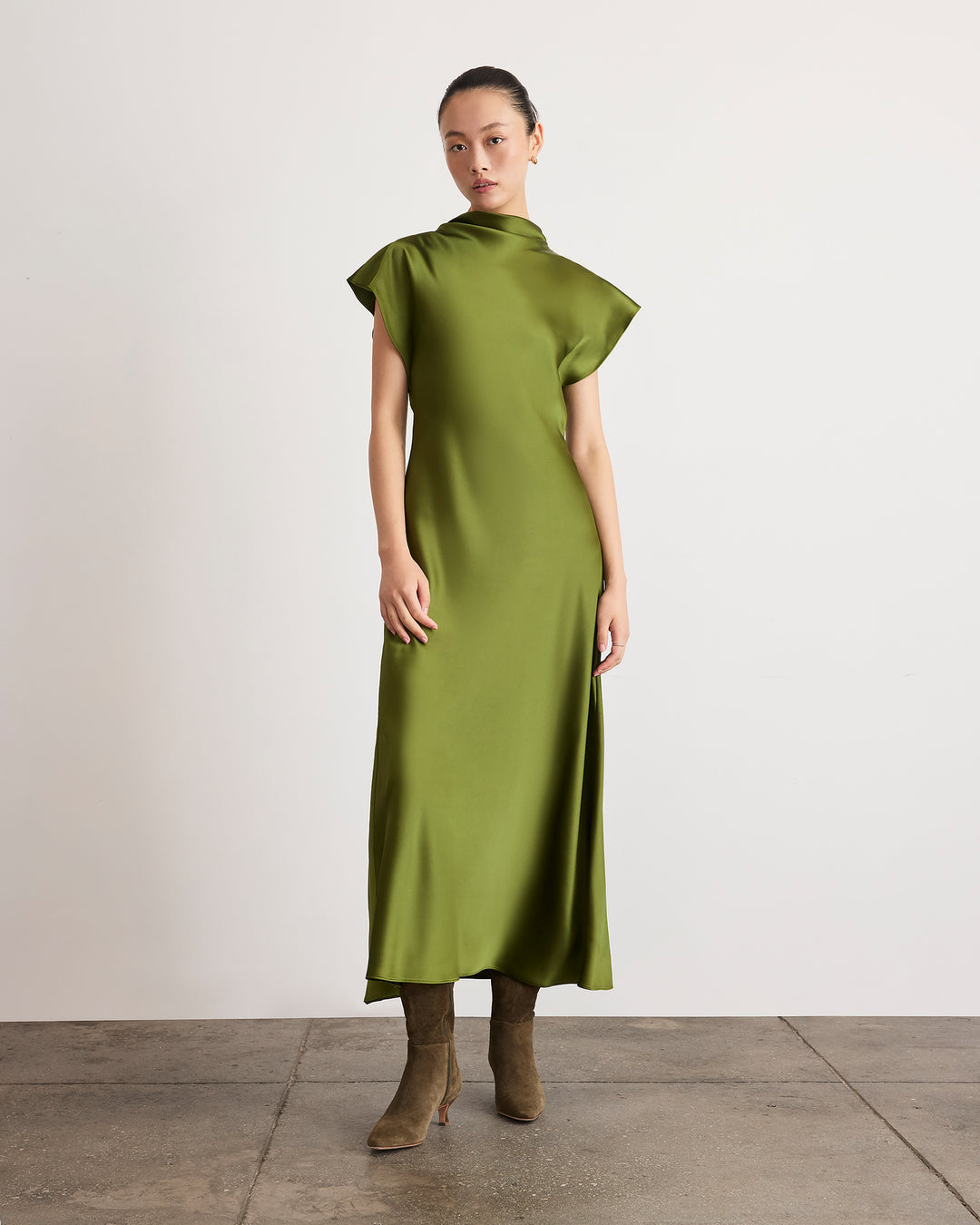 tanya taylor green dress Violeta V-Neck in Deep Redwood Floral 8 Bio