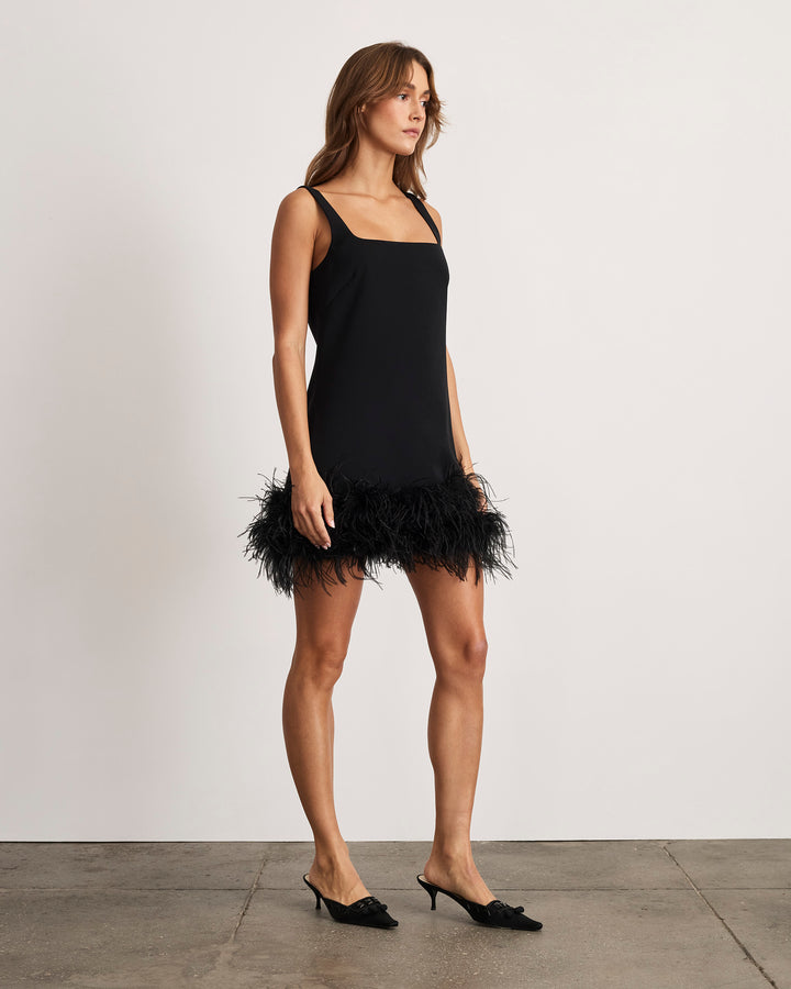 Barton Feather Dress in Black 4