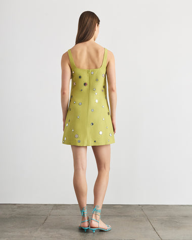 green sleeveless mini dress Barton Mirror Dress – Tanya Taylor