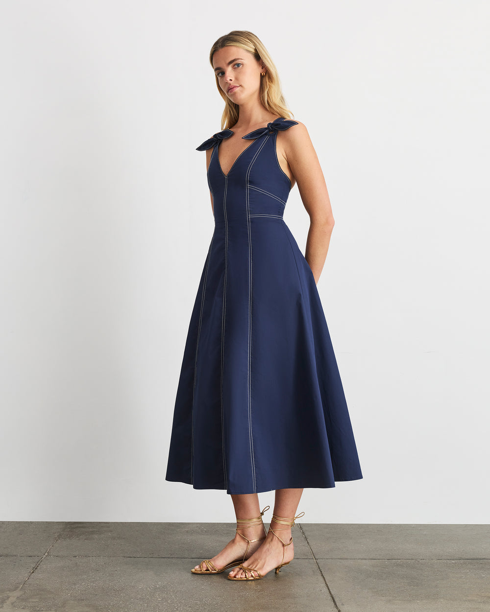 caprice midi dress Tanya Taylor | Caprice Dress | Navy Blue Midi Dress