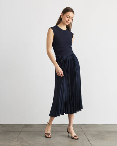 blue dress for baby girl Tanya Taylor | Carly Dress | Navy Blue