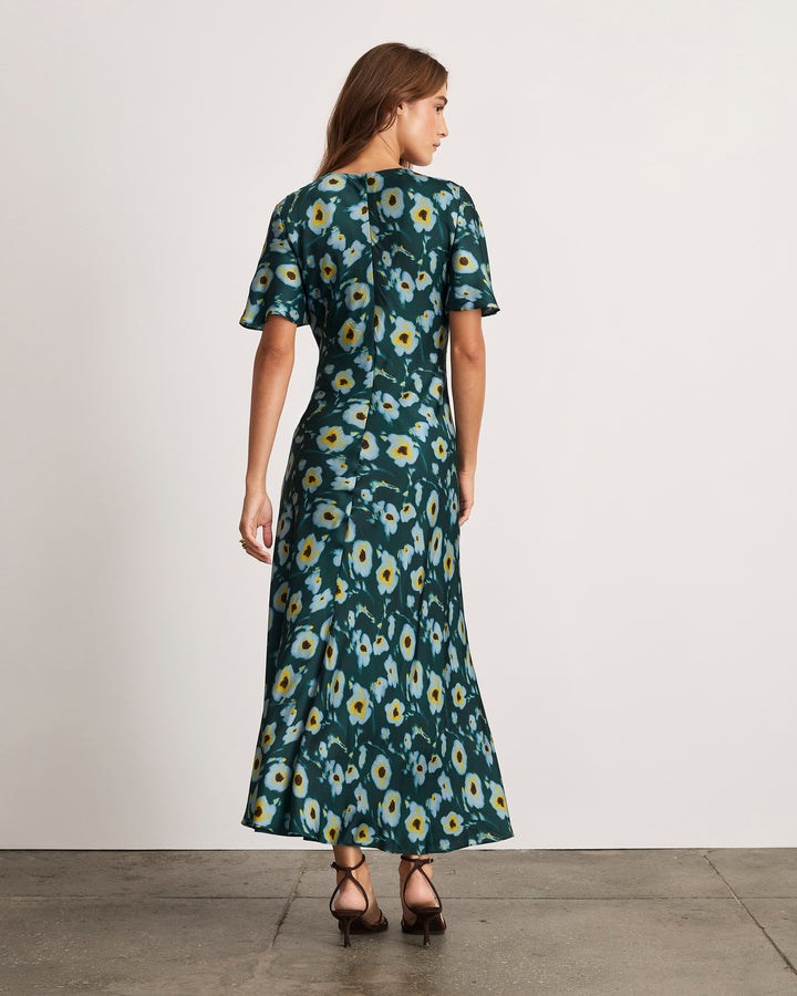 daphne satin midi dress Daphne Dress in Navy