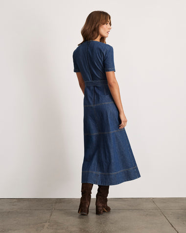tom tailor denim dress Mini denim dress with slit pockets in blue by Tom Tailor