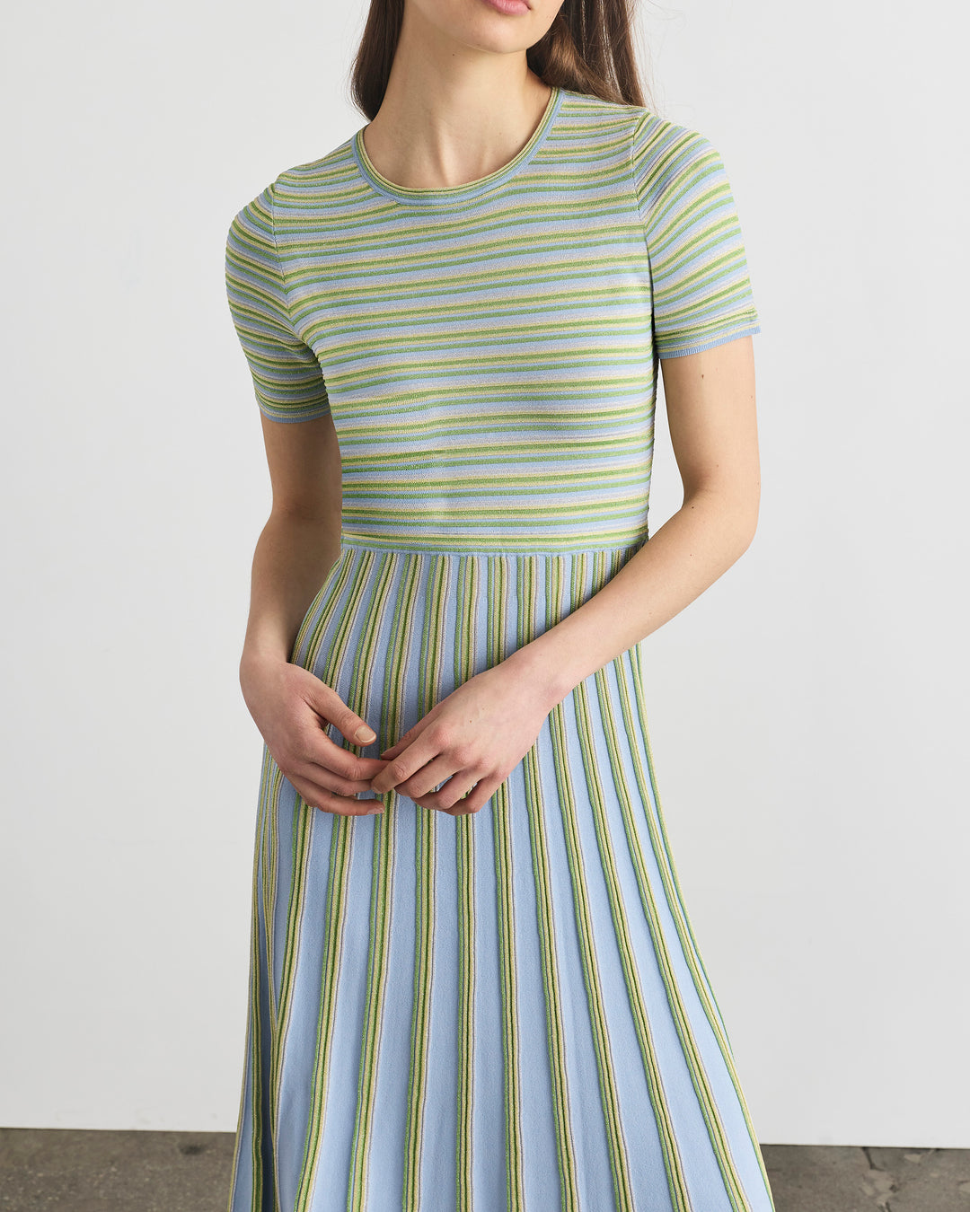 Emilia Knit Dress in Powder Blue Multi S