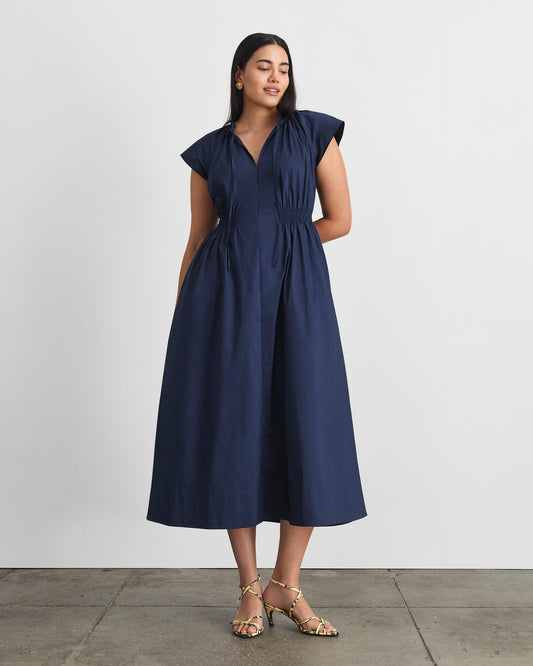 Tanya Taylor | Teresa Knit Dress | Navy Blue Midi Dress