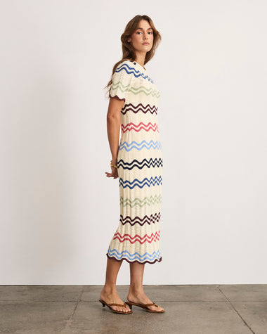 Tanya Taylor | Leighton Dress | Cream Multicolor Floral Midi Dress