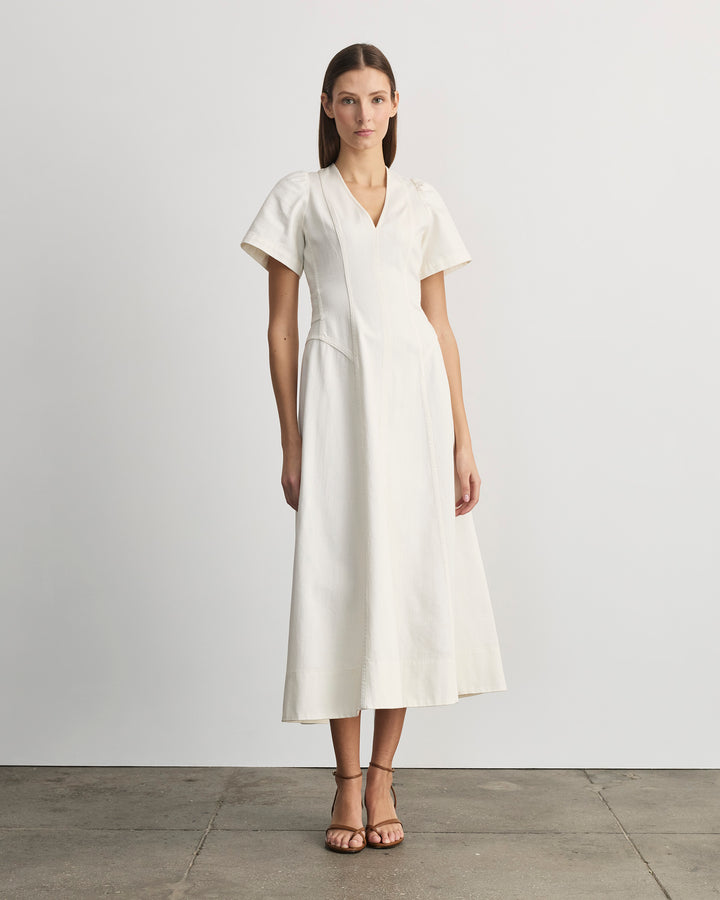 tanya taylor midi dress Tanya Taylor | Midi Renzo Dress | Cream White Midi Dress