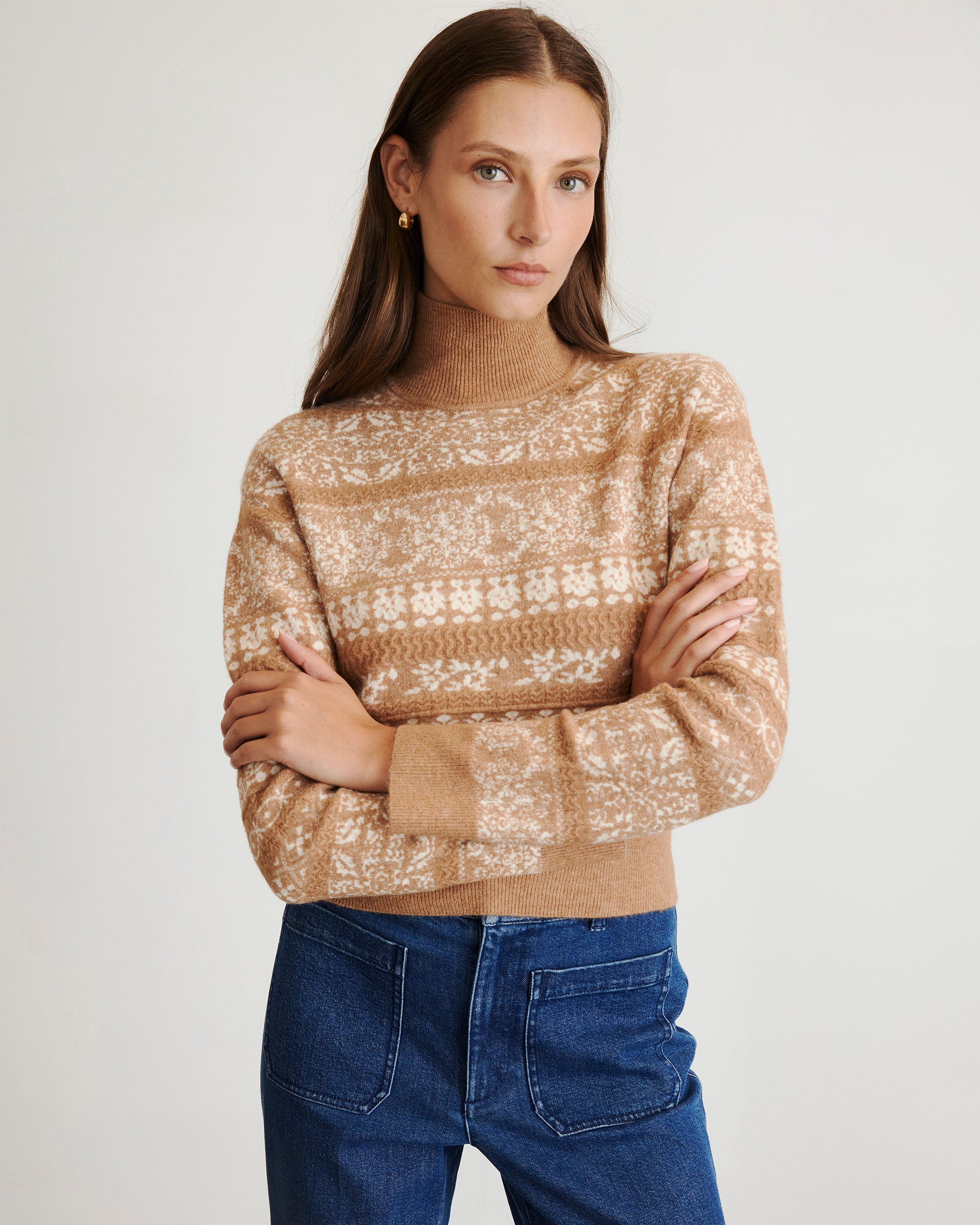 Mariah Sweater Camel Cream Multicolor