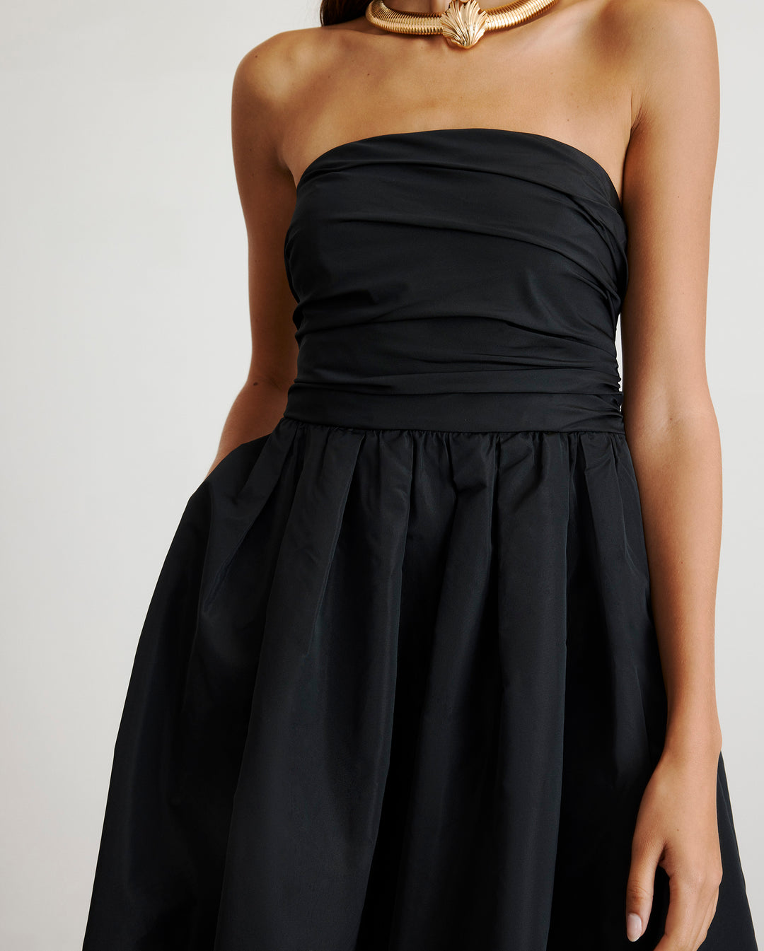 formal black satin dress LoveShackFancy Salna Dress | Black | Size 14 main image 0