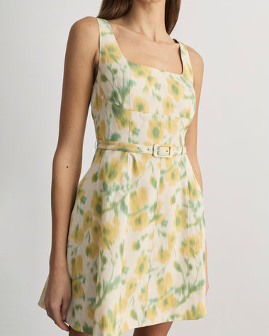 butter yellow floral dress Tanya Taylor | Paige Dress | Butter Multi