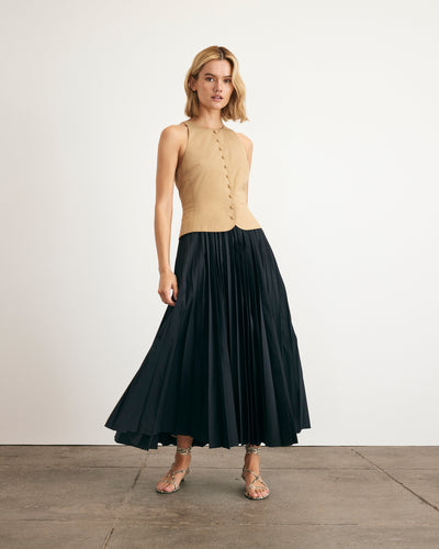 Tanya Taylor | Robbie Dress | Dark Khaki/black