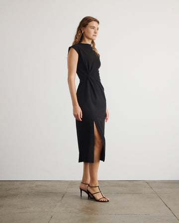 black midi dress workwear Tanya Taylor | Robinella Dress | Black Midi Dress