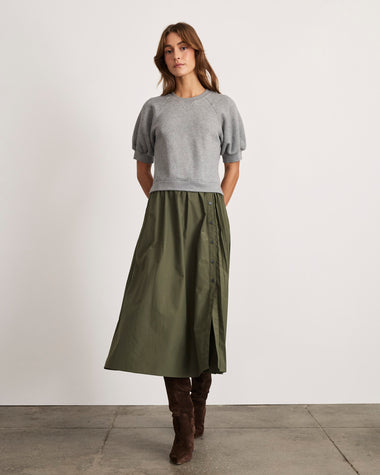 Tanya Taylor | Shayna Dress | Heather Gray/army Midi Dress