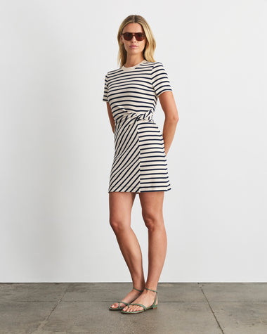 short black and white striped dress Bryanna Long Sleeve Mini Dress Black | White | Black | White | Womens
