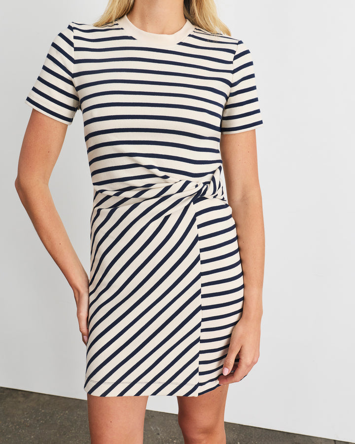 short black and white striped dress Bryanna Long Sleeve Mini Dress Black | White | Black | White | Womens