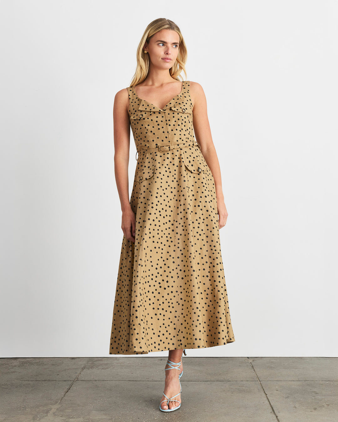 Tanya Taylor | Solene Dress | Dark Khaki/black Multi Midi Dress