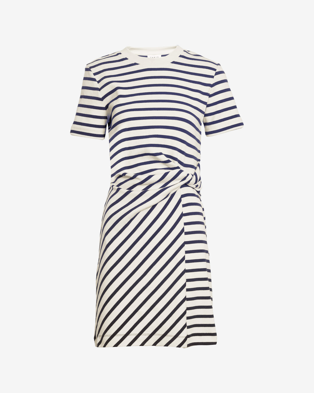 Tanya Taylor | Short Striped Cody Dress | Cream/Classic Navy Multi Midi Dress - M Tanya Taylor | Short Striped Cody Dress | Cream/Classic Navy Multi Midi Dress - M