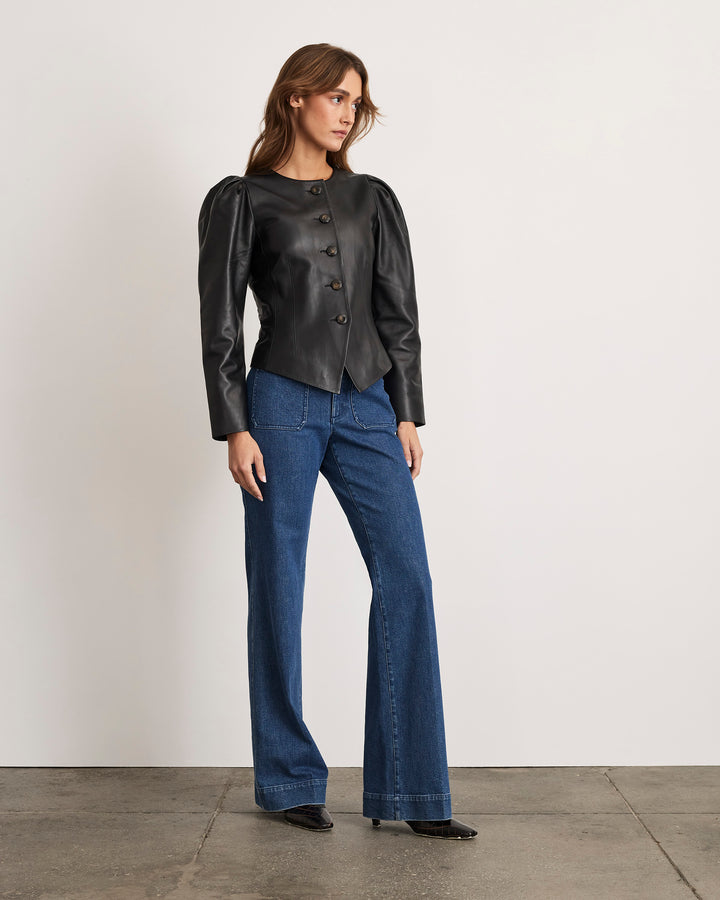 Tanya Taylor | Sydney Jacket | Black Vegan Leather Coat