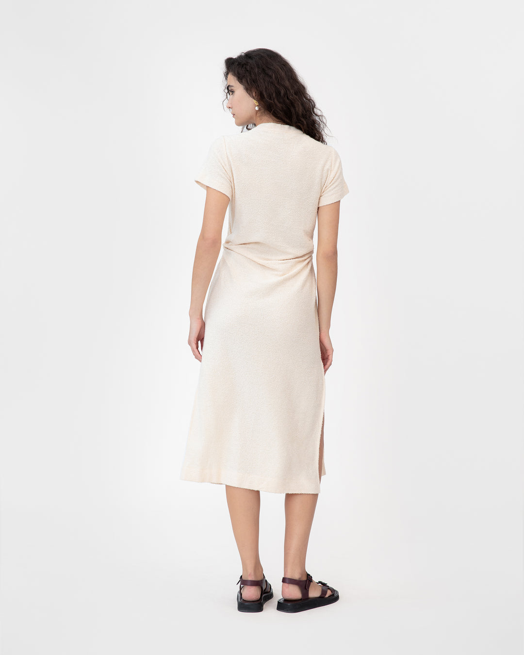 chinese dress ladies Tanya Taylor | Short Sleeve Aurora Dress | Cream White Midi Dress