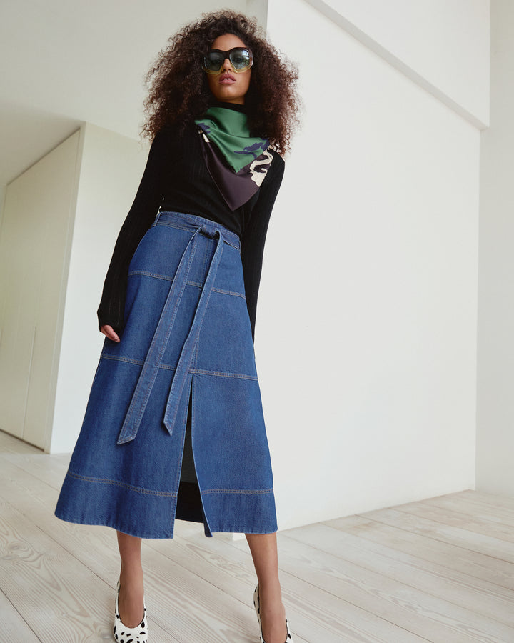 Hudley Denim Skirt – Tanya Taylor