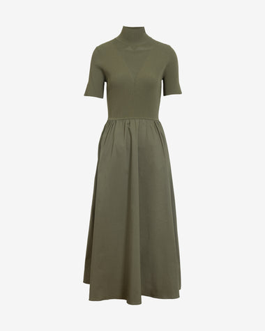 Tanya Taylor | Teresa Knit Dress | Olive Green Midi Dress