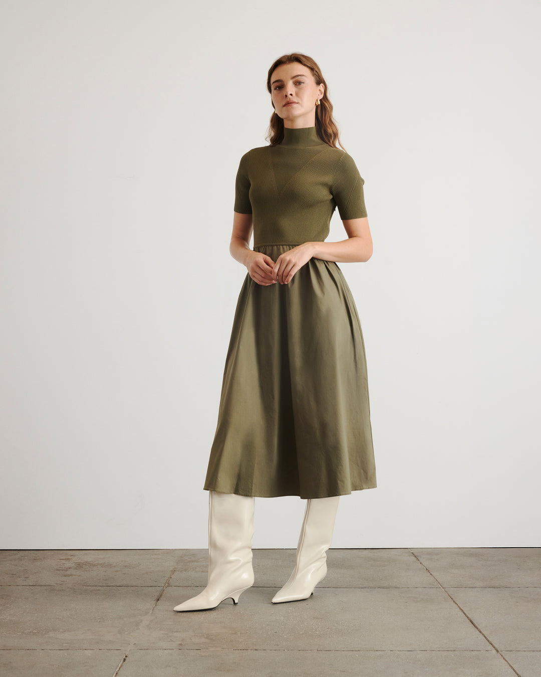 long green knitted dress Sacramento Green Knitted Dress