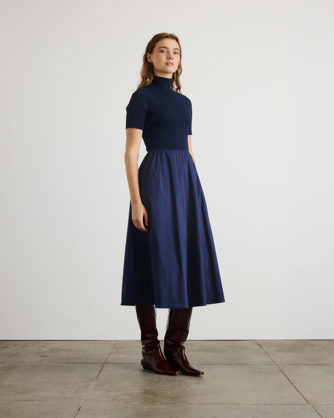 Tanya Taylor | Teresa Knit Dress | Navy Blue Midi Dress - Xxs Tanya Taylor | Teresa Knit Dress | Navy Blue Midi Dress - Xxs