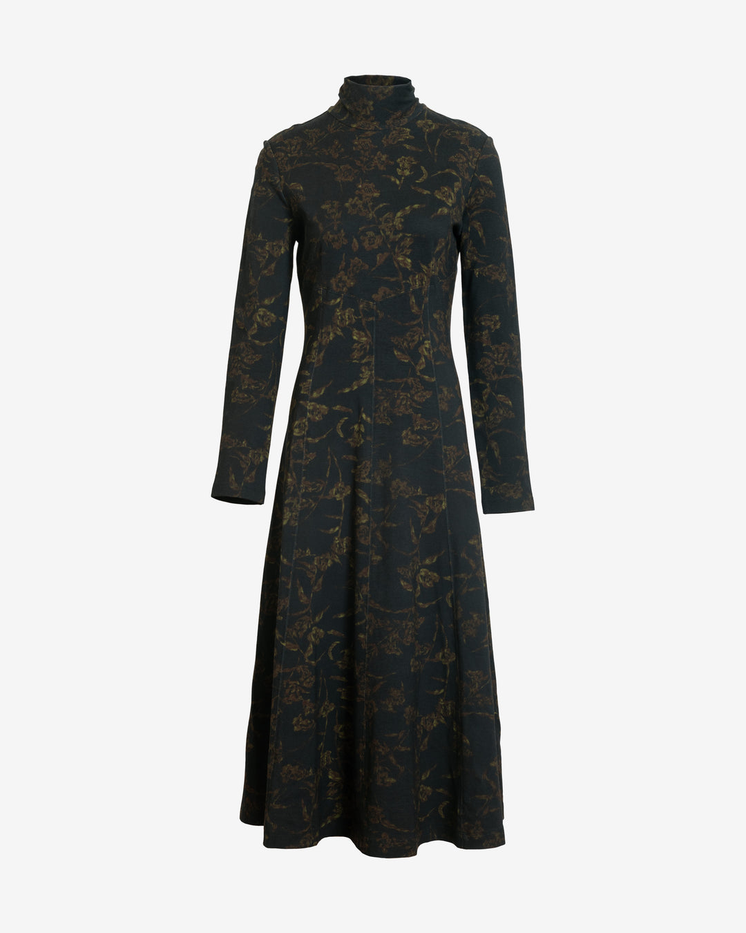 Thea Dress in Black & Forset Green Multi 3x