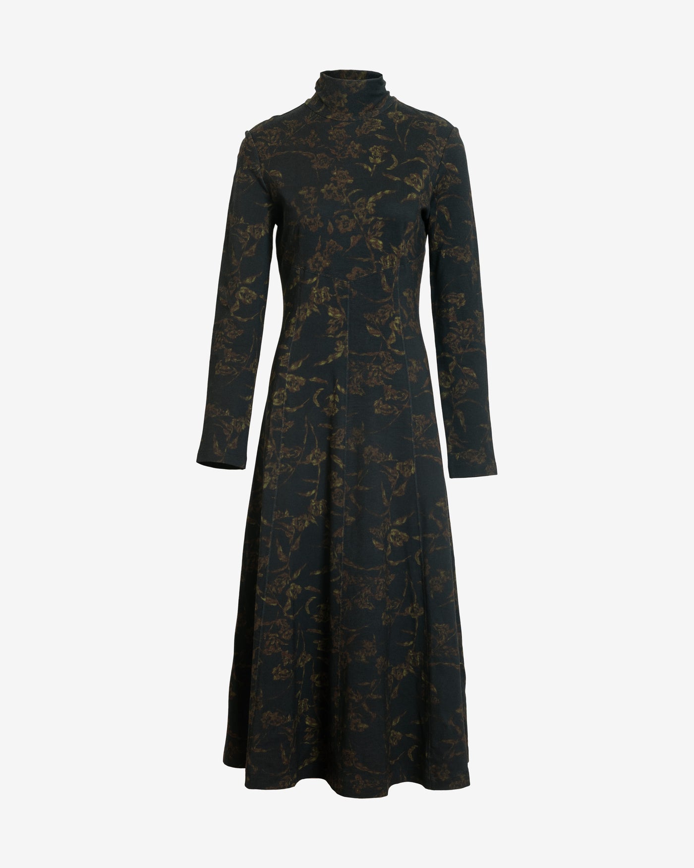 Thea Dress in Black & Forset Green Multi 3x