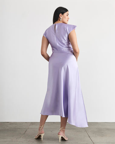satin lavender dress Tanya Taylor | Violeta Dress | Lavender