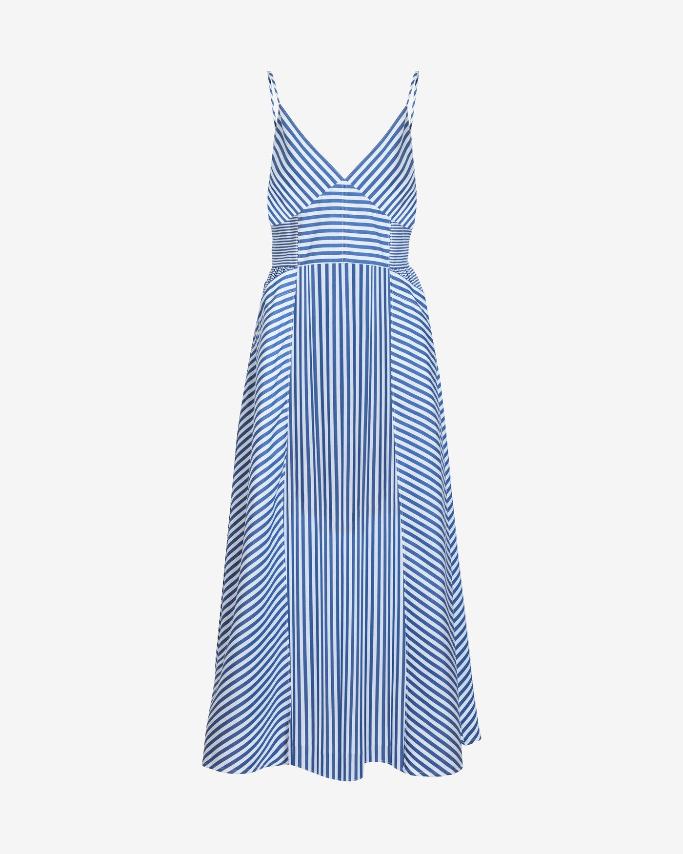 vivien midi dress Tanya Taylor | Vivien Dress | Optic White/French Blue Stripe Midi Dress