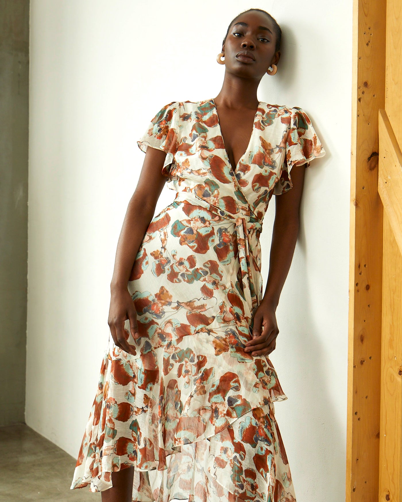 Tanya Taylor | Blaire Dress | Cream Multicolor Floral Midi Dress - 18